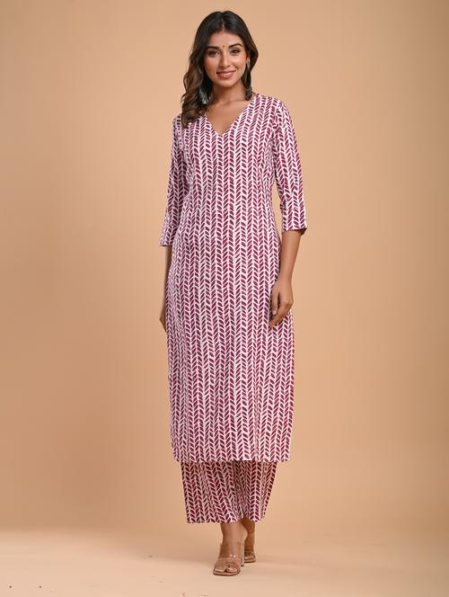 purple colored kurta palazzo set - 20302796 - Very Small Image - 1