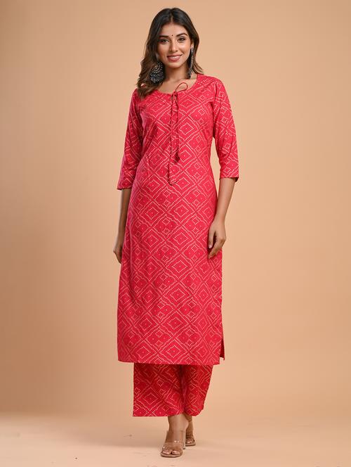 pink colored kurta palazzo set - 20302797 - Very Small Image - 1