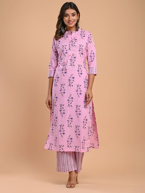pink colored kurta palazzo set - 20302799 - Very Small Image - 1