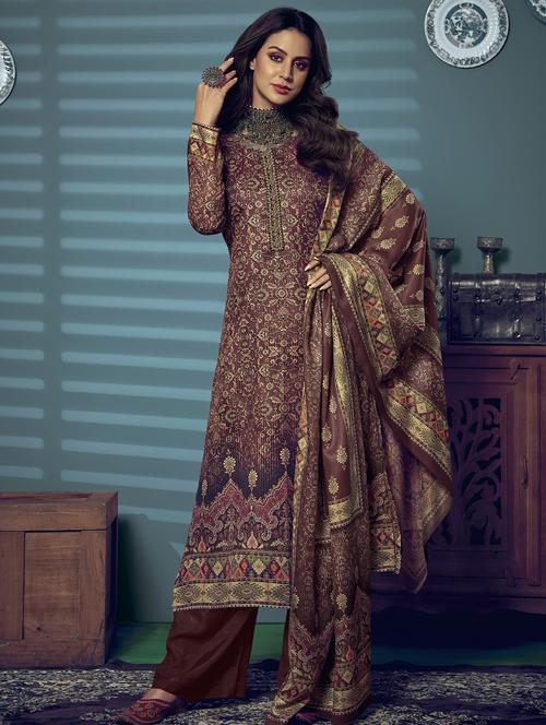 multi colored unstiched dress - 20303076 - Very Small Image - 1