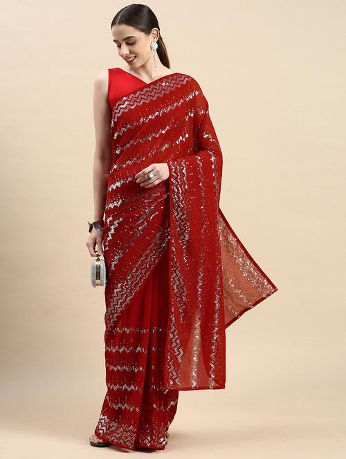 women's embellished saree with blouse - 20303120 - Very Small Image - 1