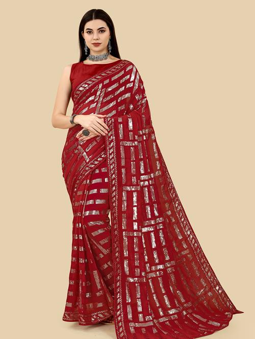 women's embellished saree with blouse - 20303135 - Very Small Image - 1