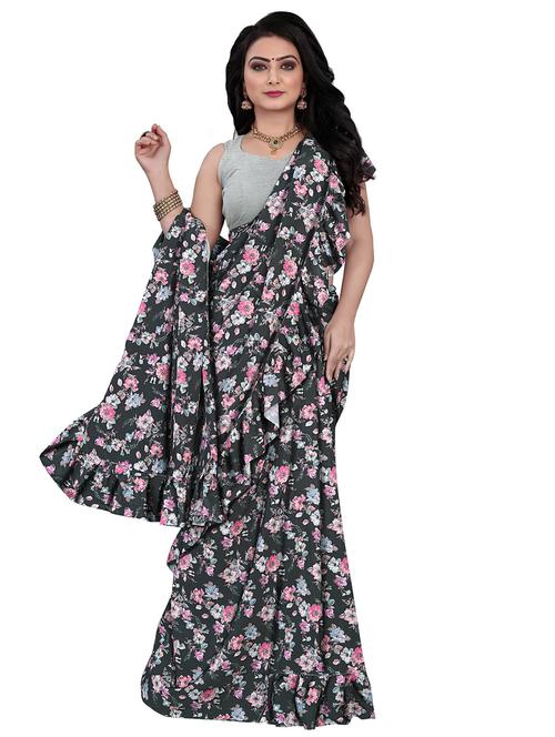 multi colored ruffle saree - 20303265 - Very Small Image - 1