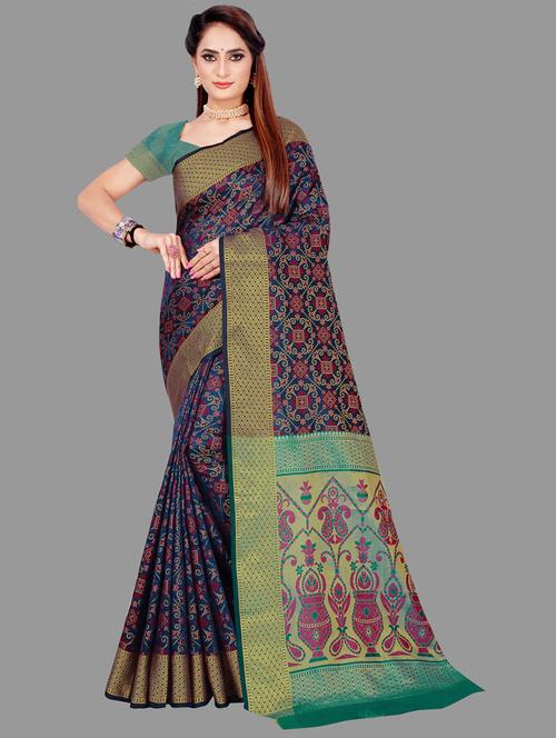 multi colored patola saree - 20303303 - Very Small Image - 1