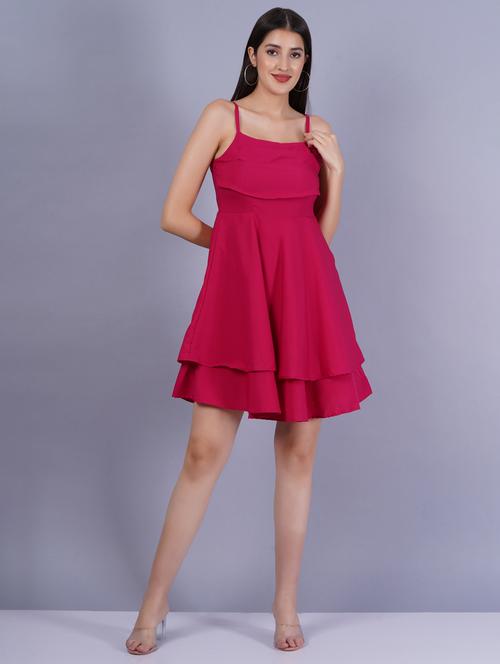 women's layered solid dress - 20303994 - Very Small Image - 1