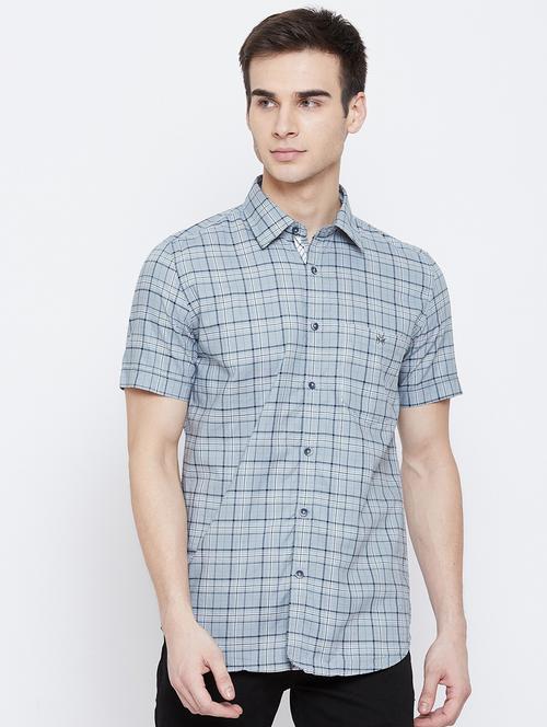 grey checkered regular shirt - 20304633 - Very Small Image - 1