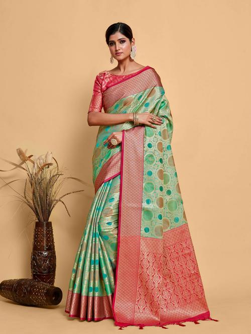 women's banarasi saree with blouse - 20304954 - Very Small Image - 1