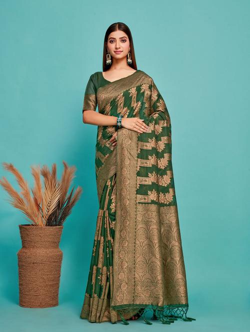 women's banarasi saree with blouse - 20304974 - Very Small Image - 1
