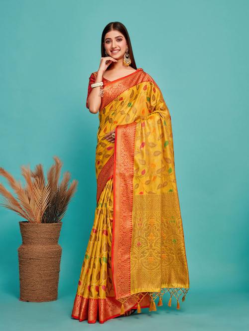 women's banarasi saree with blouse - 20305022 - Very Small Image - 1