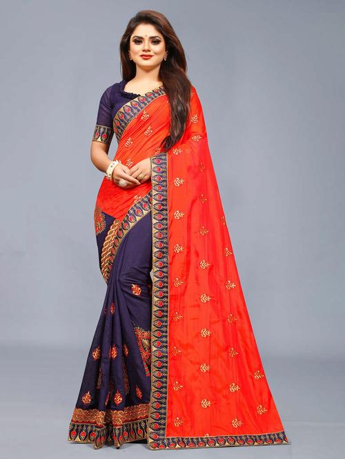 multi colored half and half saree with blouse - 20305548 - Very Small Image - 1