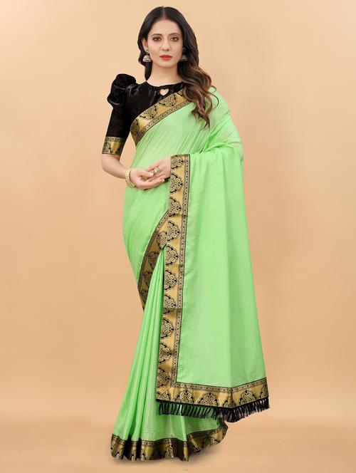 green colored bordered saree with blouse - 20305560 - Very Small Image - 1