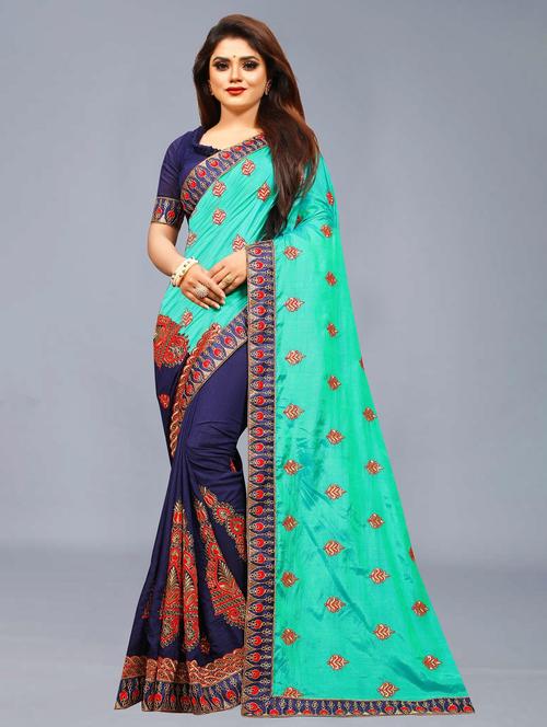 multi colored half and half saree with blouse - 20305565 - Very Small Image - 1