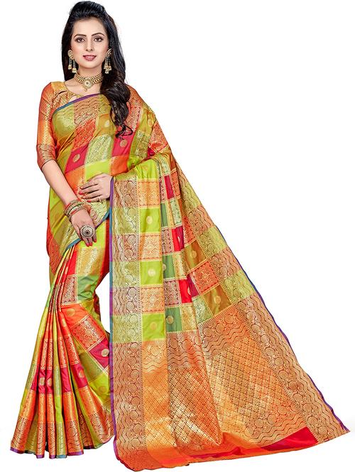 multi colored patola saree with blouse - 20305951 - Very Small Image - 1
