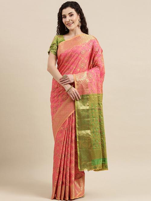 women's banarasi saree with blouse - 20305999 - Very Small Image - 1