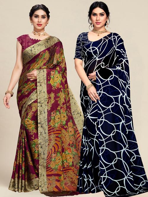 women's saree combo with blouse - 20306325 - Very Small Image - 1
