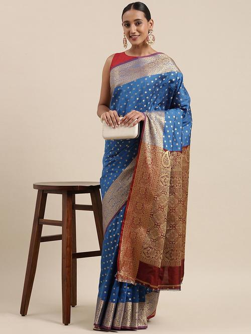 women's banarasi saree with blouse - 20306333 - Very Small Image - 1