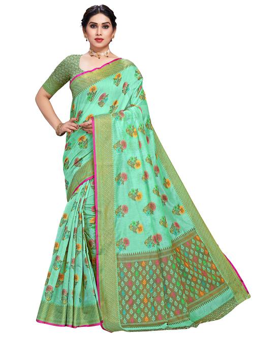 women's self design turquoise colored saree - 20306376 - Very Small Image - 1