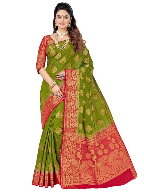 women's self design lime colored saree - 20306538 - Very Small Image - 1