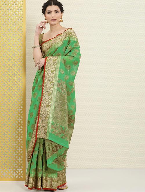 women's banarasi saree - 20306681 - Very Small Image - 1