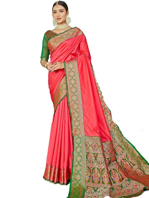 red colored kanjivaram saree with blouse - 20306709 - Very Small Image - 1