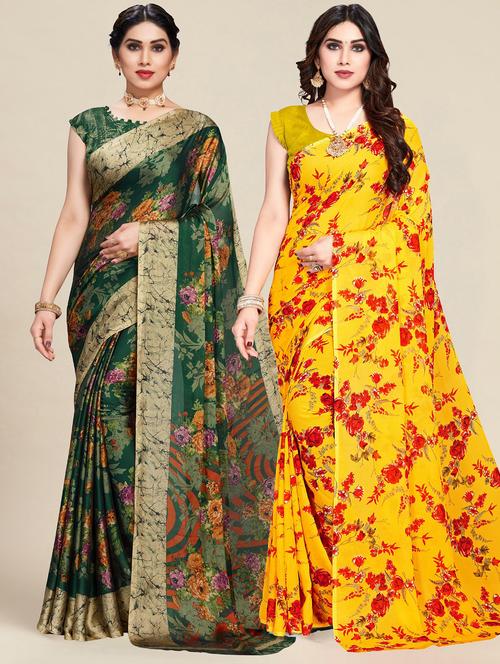 multi colored printed saree - 20306728 - Very Small Image - 1