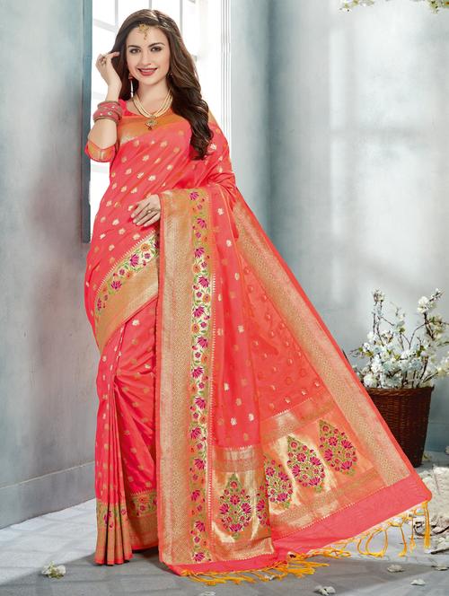 women's banarasi saree with blouse - 20307017 - Very Small Image - 1