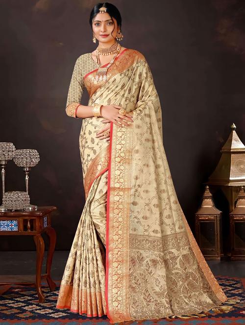 gold colored kanjivaram saree - 20307021 - Very Small Image - 1
