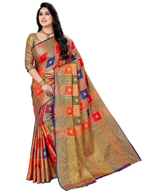 women's banarasi saree with blouse - 20307152 - Very Small Image - 1