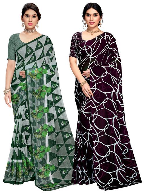 multi colored printed saree - 20307171 - Very Small Image - 1