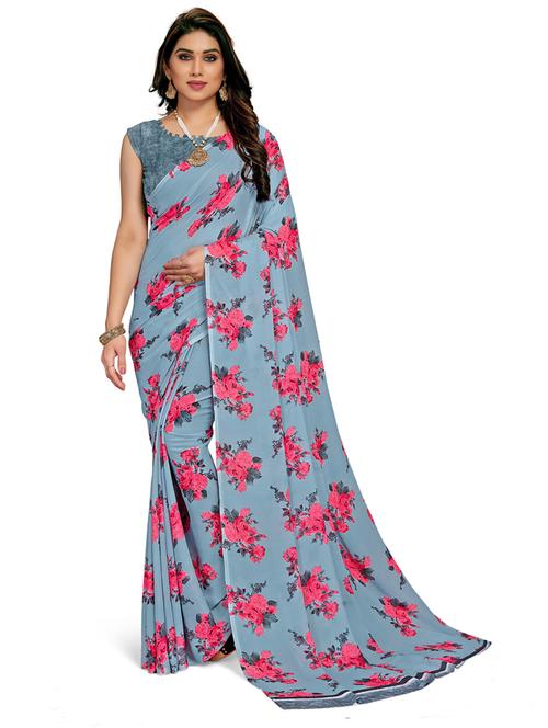 multi colored printed saree with blouse - 20307301 - Very Small Image - 1