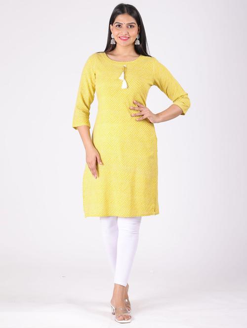 yellow colored straight kurta - 20307387 - Very Small Image - 1