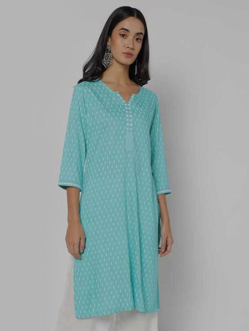light blue colored straight kurta - 20307624 - Very Small Image - 1