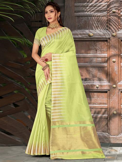 lime colored southern silk saree - 20307887 - Very Small Image - 1