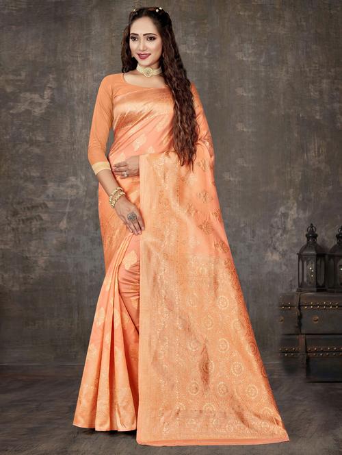 oxy fire colored banarasi saree - 20307921 - Very Small Image - 1