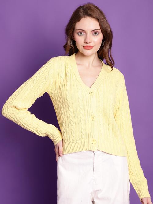 yellow solid cardigan - 20307978 - Very Small Image - 1