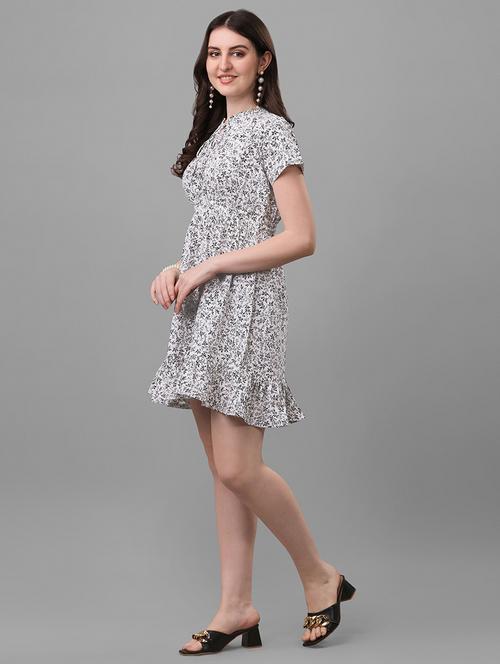 off white printed a-line dress - 20308005 - Very Small Image - 1