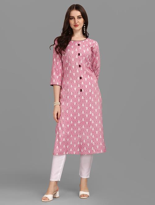 pink colored straight kurta - 20308051 - Very Small Image - 1