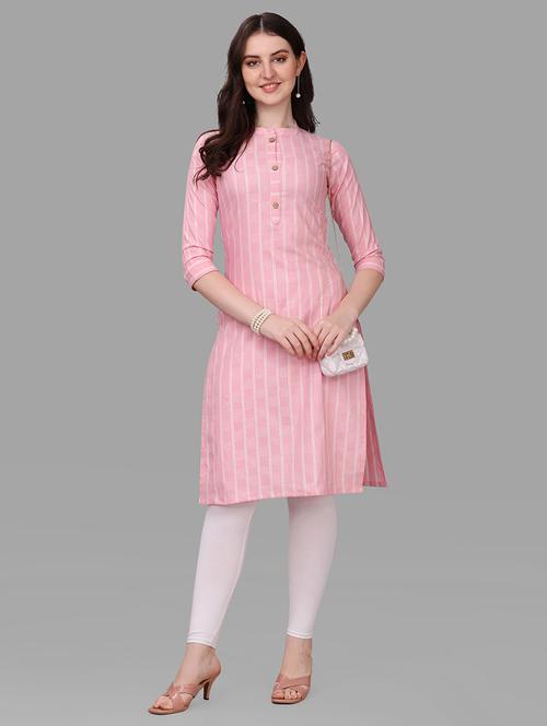 pink colored straight kurta - 20308060 - Very Small Image - 1