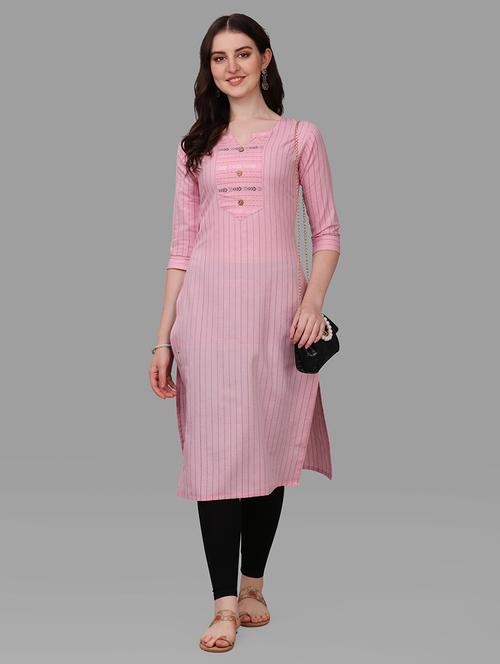 pink colored straight kurta - 20308065 - Very Small Image - 1