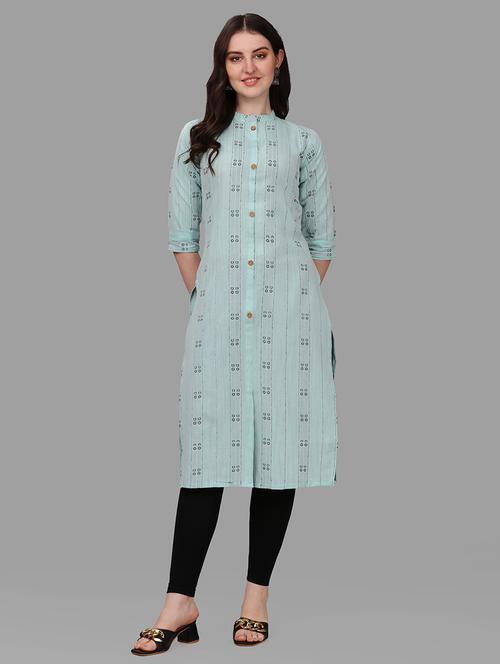 light blue colored straight kurta - 20308069 - Very Small Image - 1