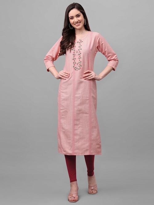 pink colored straight kurta - 20308083 - Very Small Image - 1