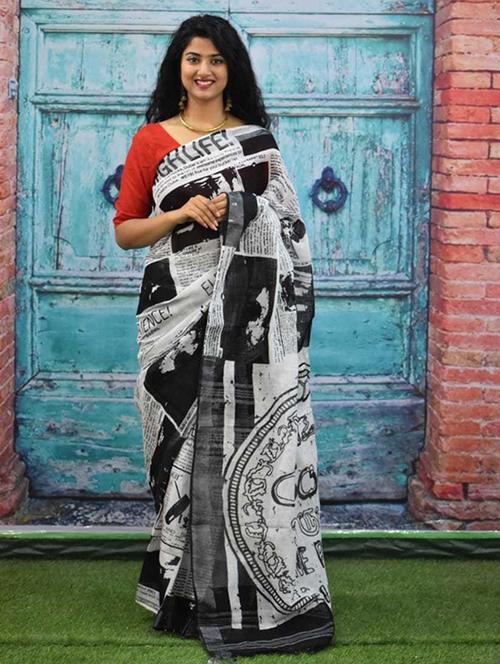 multi colored printed saree with blouse - 20308334 - Very Small Image - 1