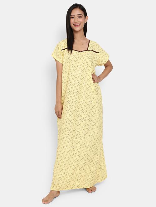 women printed short sleeve nighty - 20308565 - Very Small Image - 1