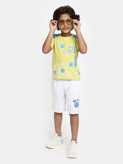 lime graphic printed shorts set - 20308658 - Very Small Image - 1