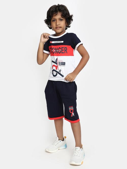 multi color typography printed shorts set - 20308660 - Very Small Image - 1
