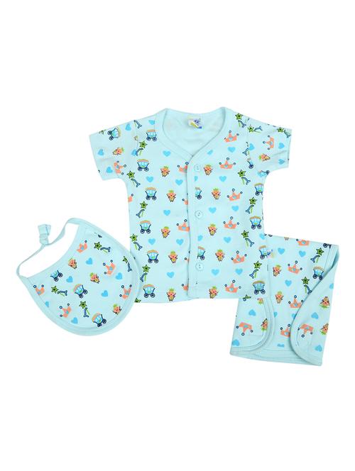 light blue printed shorts set with bibs - 20308719 - Very Small Image - 1