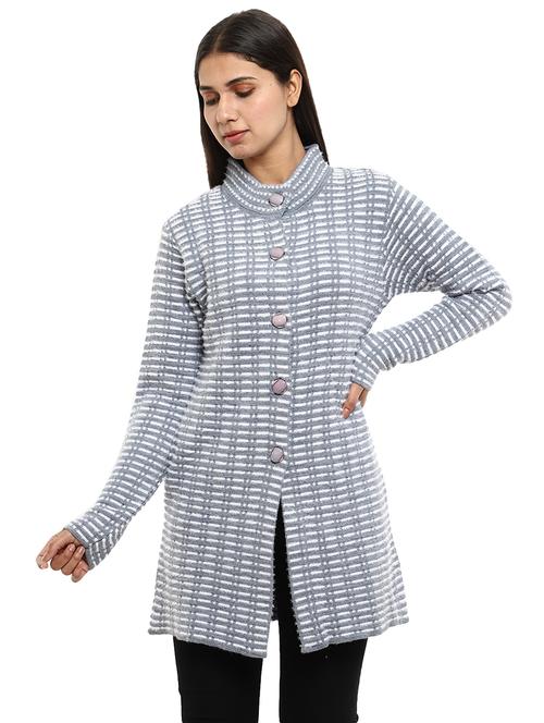grey acrylic cardigan - 20308880 - Very Small Image - 1