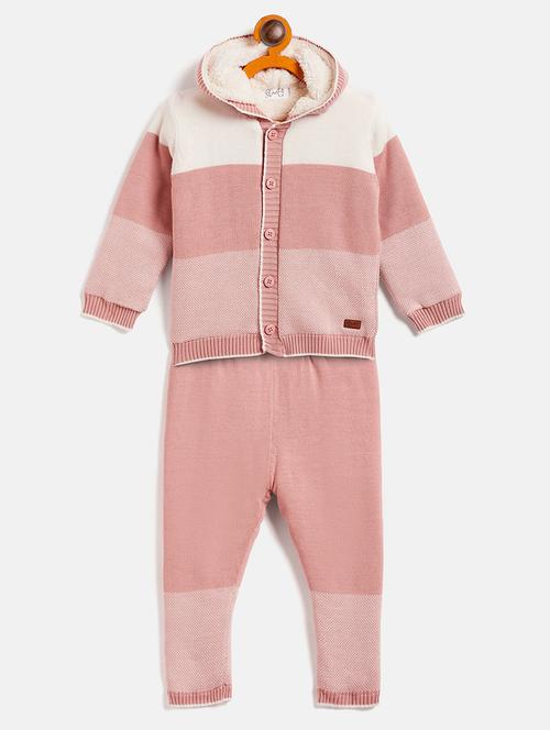 unisex pink hooded top and bottom full length set - 20309251 - Very Small Image - 1