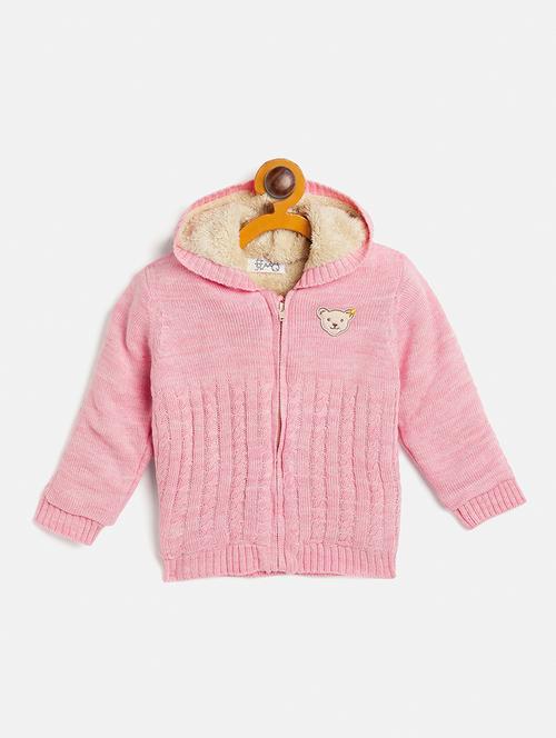 unisex pink solid hooded sweater - 20309283 - Very Small Image - 1