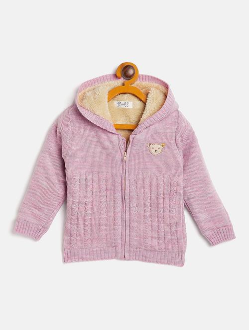 unisex purple solid hooded sweater - 20309285 - Very Small Image - 1